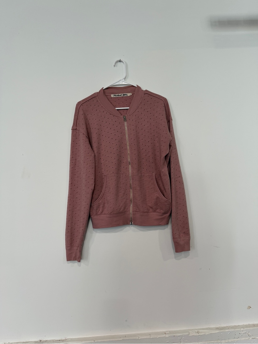 Michael Stars Dusty Rose Eyelet Bomber Jacket